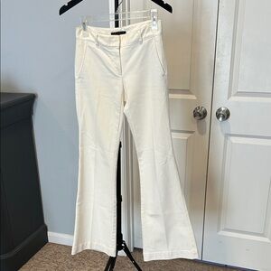 Theory Stylish Cream Flared Pants